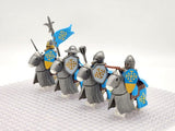 Kingdom of Jerusalem Mounted Knights & Armored Warhorse Block Figures Set