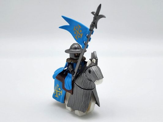 Kingdom of Jerusalem Mounted Knights & Armored Warhorse Block Figures Set