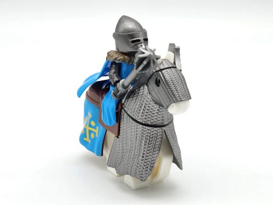 Kingdom of Jerusalem Mounted Knights & Armored Warhorse Block Figures Set