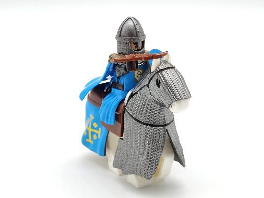 Kingdom of Jerusalem Mounted Knights & Armored Warhorse Block Figures Set