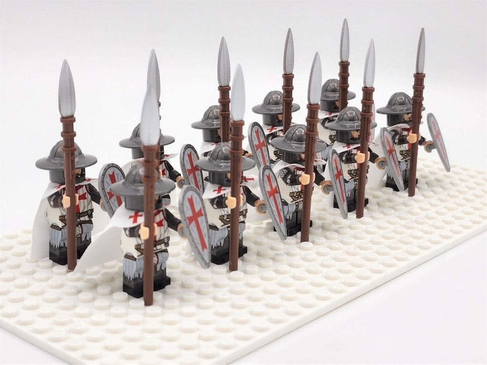 Knight Templar Spearmen Block Figures Set of 10pcs