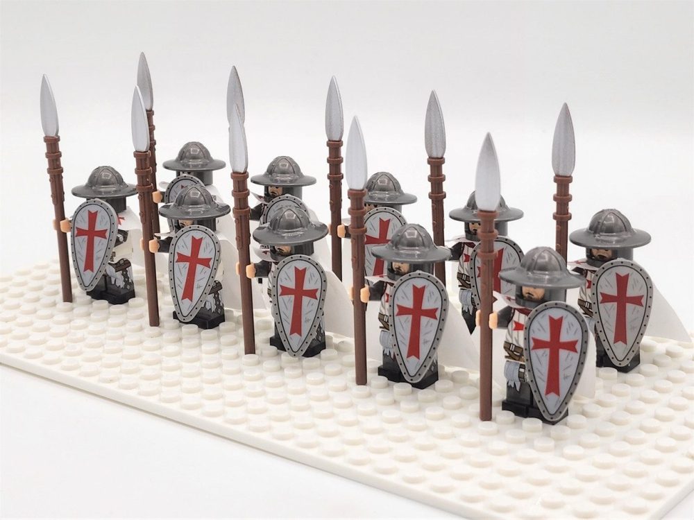 Knight Templar Spearmen Block Figures Set of 10pcs