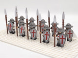 Knight Templar Spearmen Block Figures Set of 10pcs