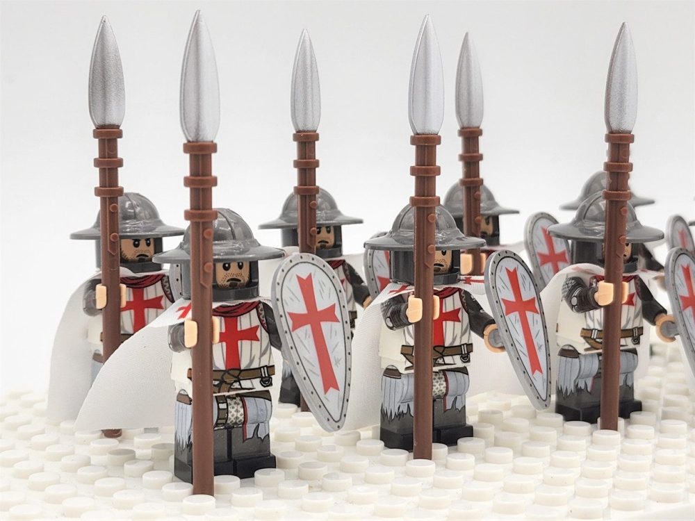 Knight Templar Spearmen Block Figures Set of 10pcs