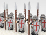 Knight Templar Spearmen Block Figures Set of 10pcs