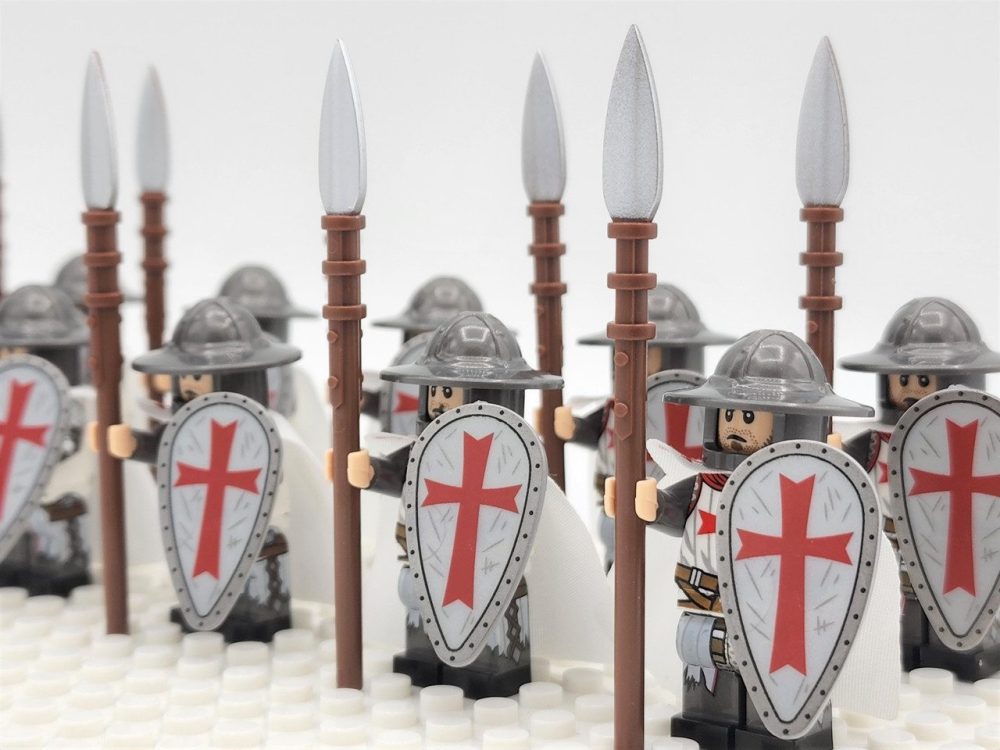 Knight Templar Spearmen Block Figures Set of 10pcs