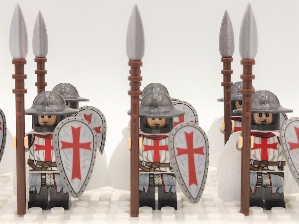 Knight Templar Spearmen Block Figures Set of 10pcs
