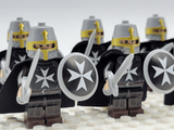 Knights Hospitallers Round Shield Block Figures Set of 10pcs