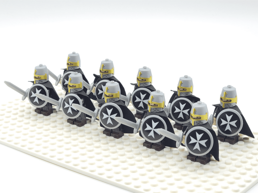 Knights Hospitallers Round Shield Block Figures Set of 10pcs