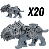Lord of the Rings Armored Wargs (Grey) Block Figures Set