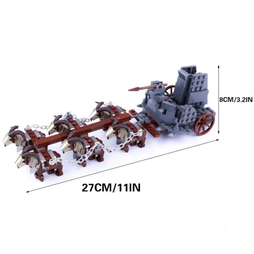 Lord the Rings Dain II Ironfoot Iron Hill Dwarves Chariot Block Figures Set