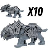 Lord of the Rings Armored Wargs (Grey) Block Figures Set