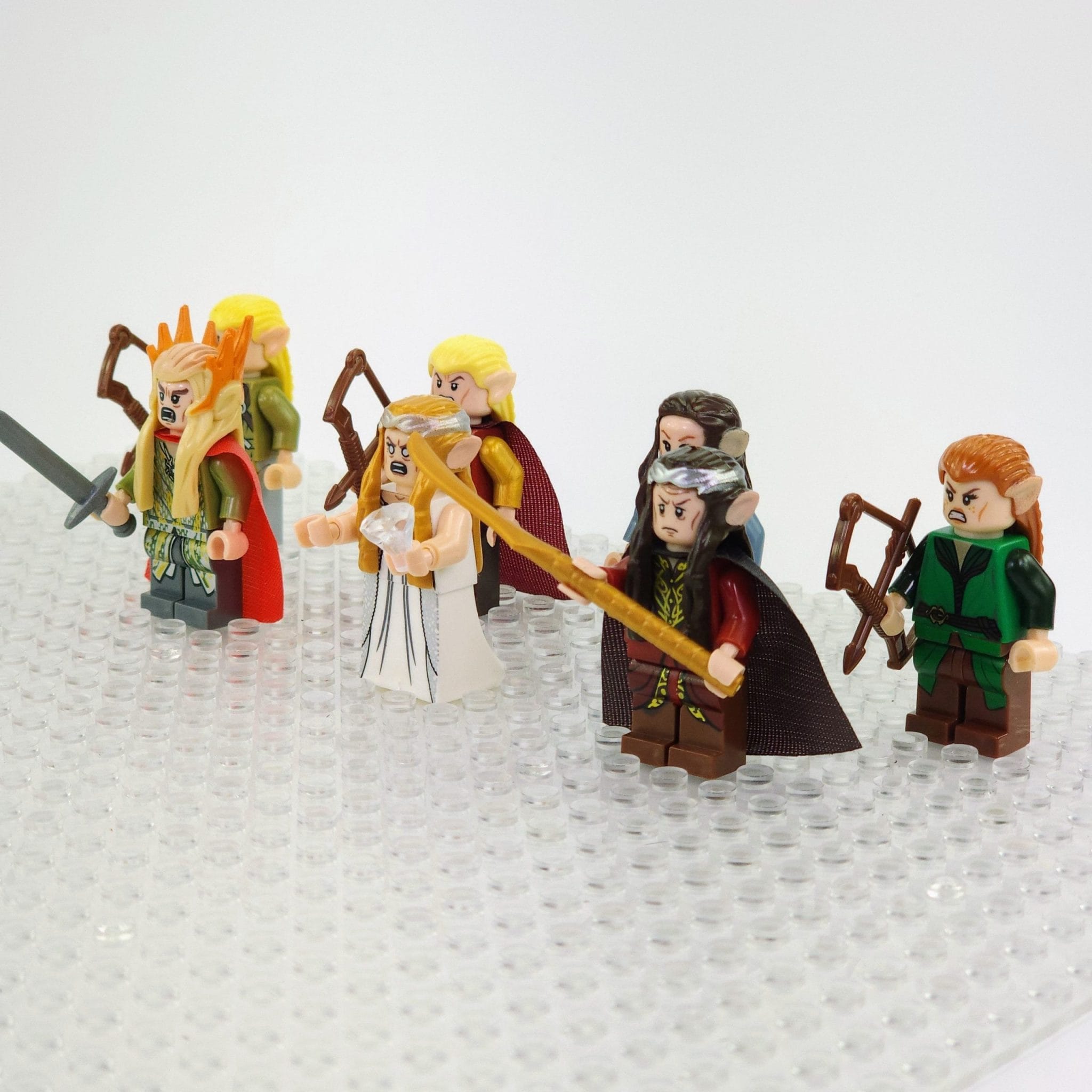 Lord the Rings Elves Middle Earth Block Figures Set 7pcs