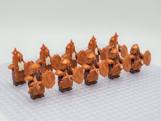 Lord the Rings Erebor Dwarves Copper Armour Block Figures Set 10pcs