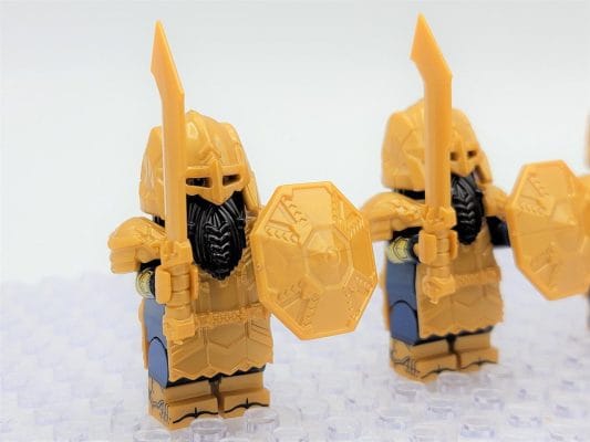 Lord the Rings Erebor Dwarves Gold Armour Block Figures Set 10pcs