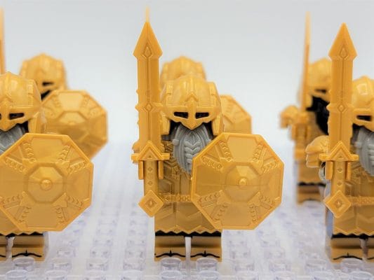 Lord the Rings Erebor Dwarves Gold Armour Block Figures Set 10pcs