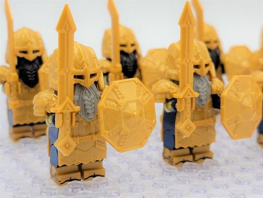 Lord the Rings Erebor Dwarves Gold Armour Block Figures Set 10pcs