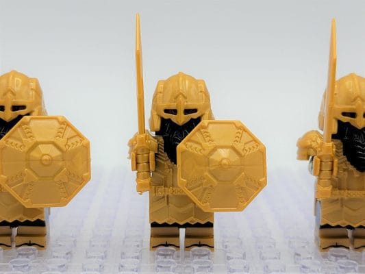 Lord the Rings Erebor Dwarves Gold Armour Block Figures Set 10pcs