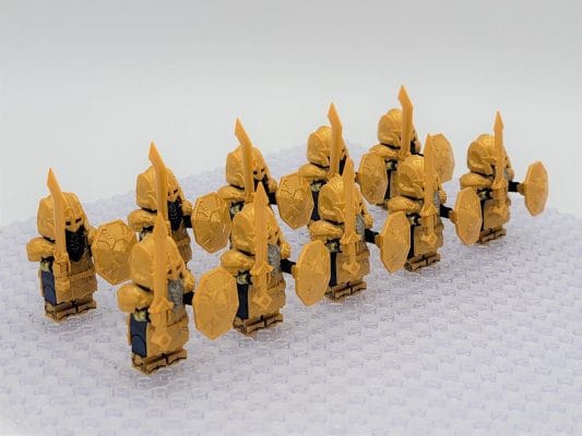 Lord the Rings Erebor Dwarves Gold Armour Block Figures Set 10pcs