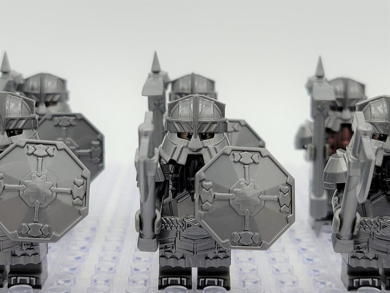 Lord the Rings Erebor Dwarves Silver Armour Block Figures Set 10pcs