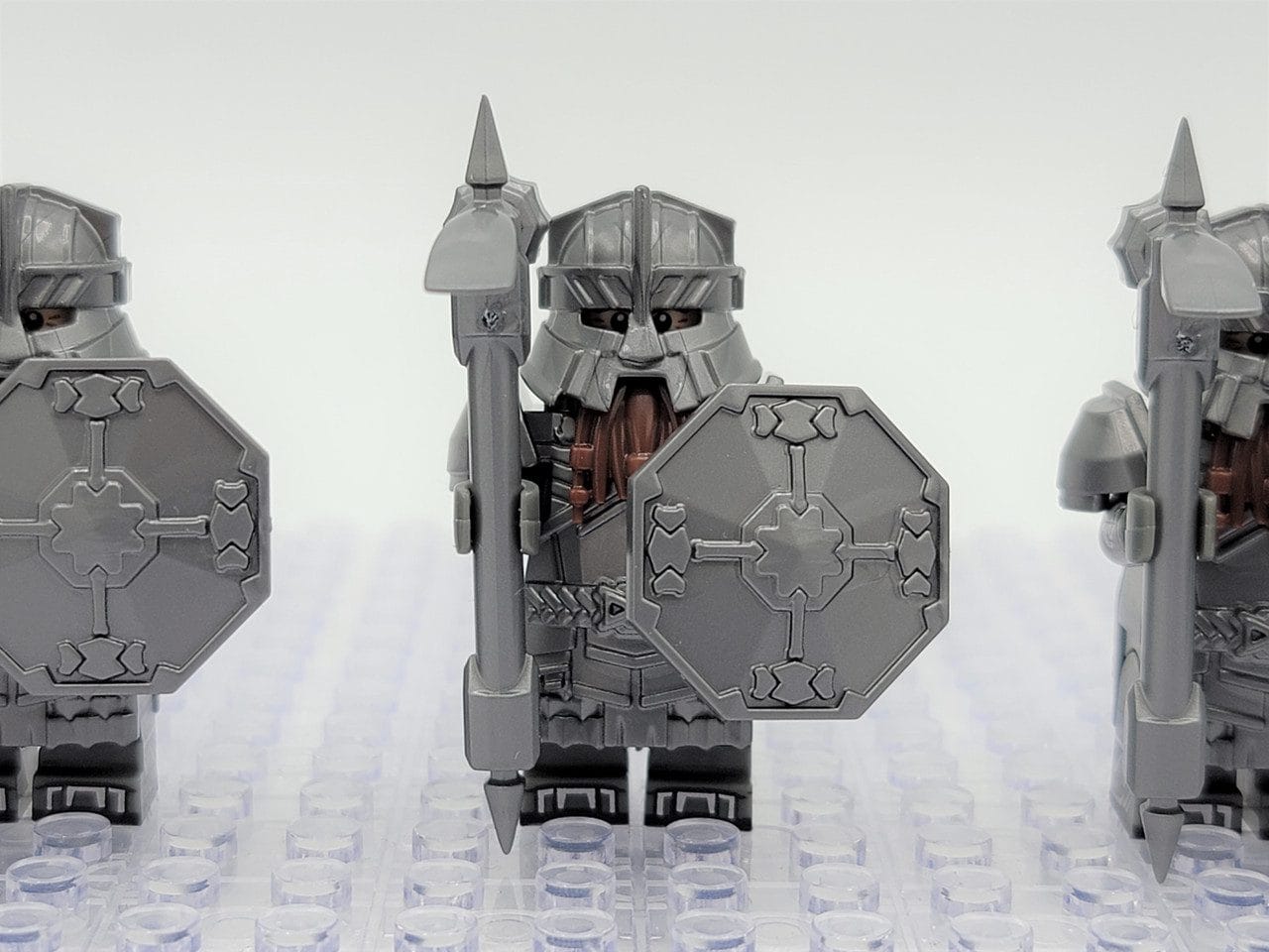 Lord the Rings Erebor Dwarves Silver Armour Block Figures Set 10pcs