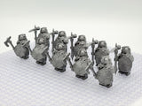 Lord the Rings Erebor Dwarves Silver Armour Block Figures Set 10pcs