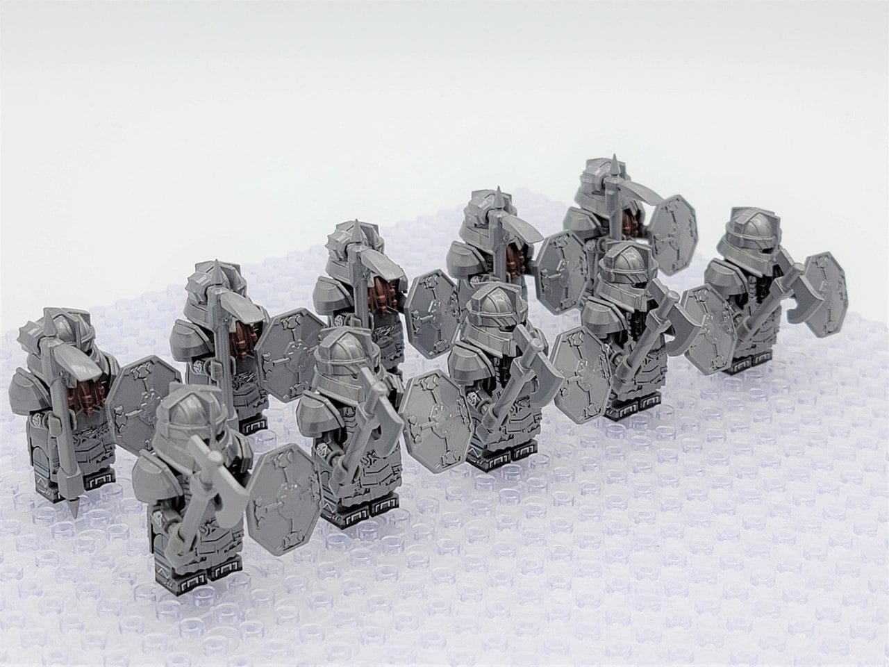 Lord the Rings Erebor Dwarves Silver Armour Block Figures Set 10pcs