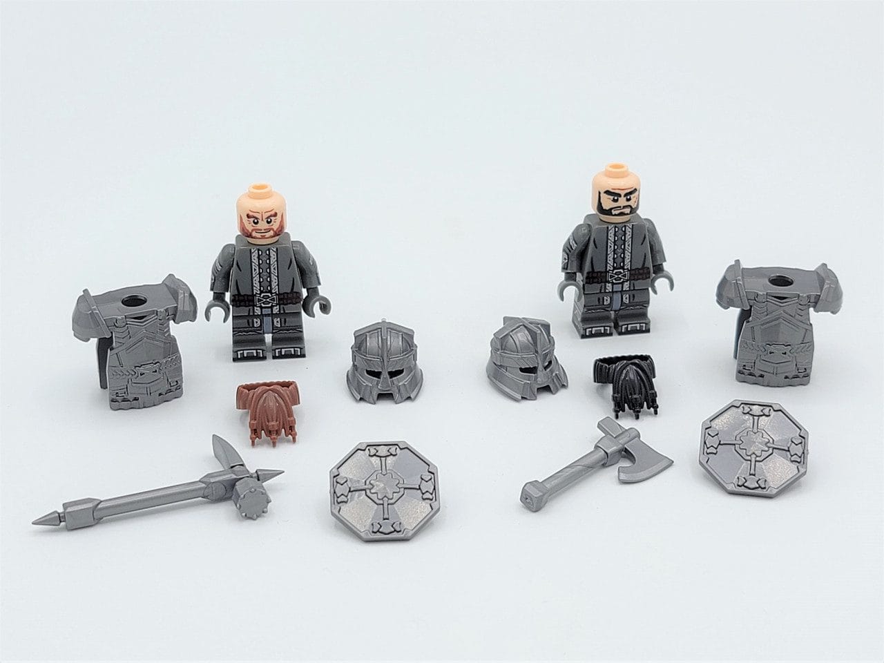 Lord the Rings Erebor Dwarves Silver Armour Block Figures Set 10pcs