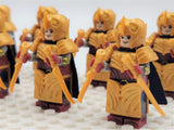 Lord the Rings Galadhrim Elves Dual Wield Block Figures Set 10pcs