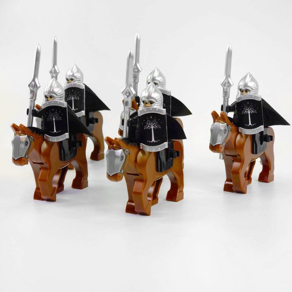 Lord the Rings Gondor Spears With Mounts Block Figures Set 10pcs