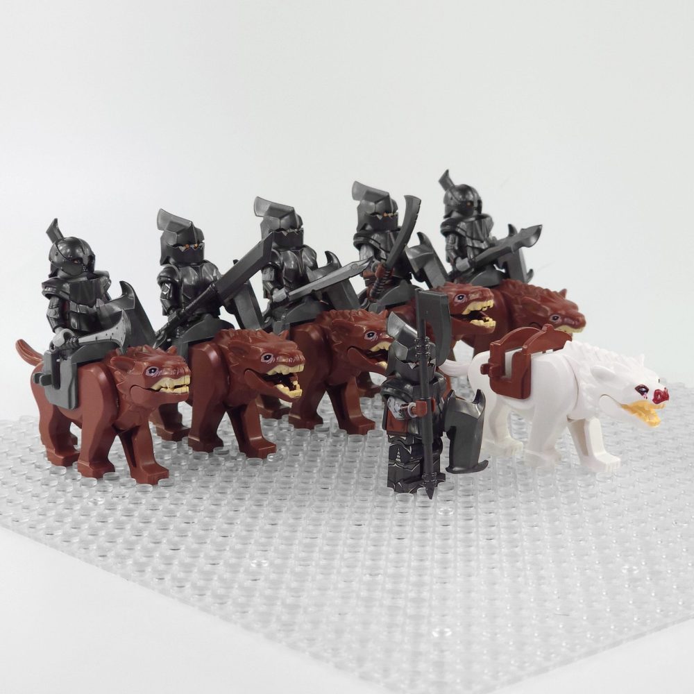 Lord the Rings Gundabad Orcs Warg Riders Block Figures  Set
