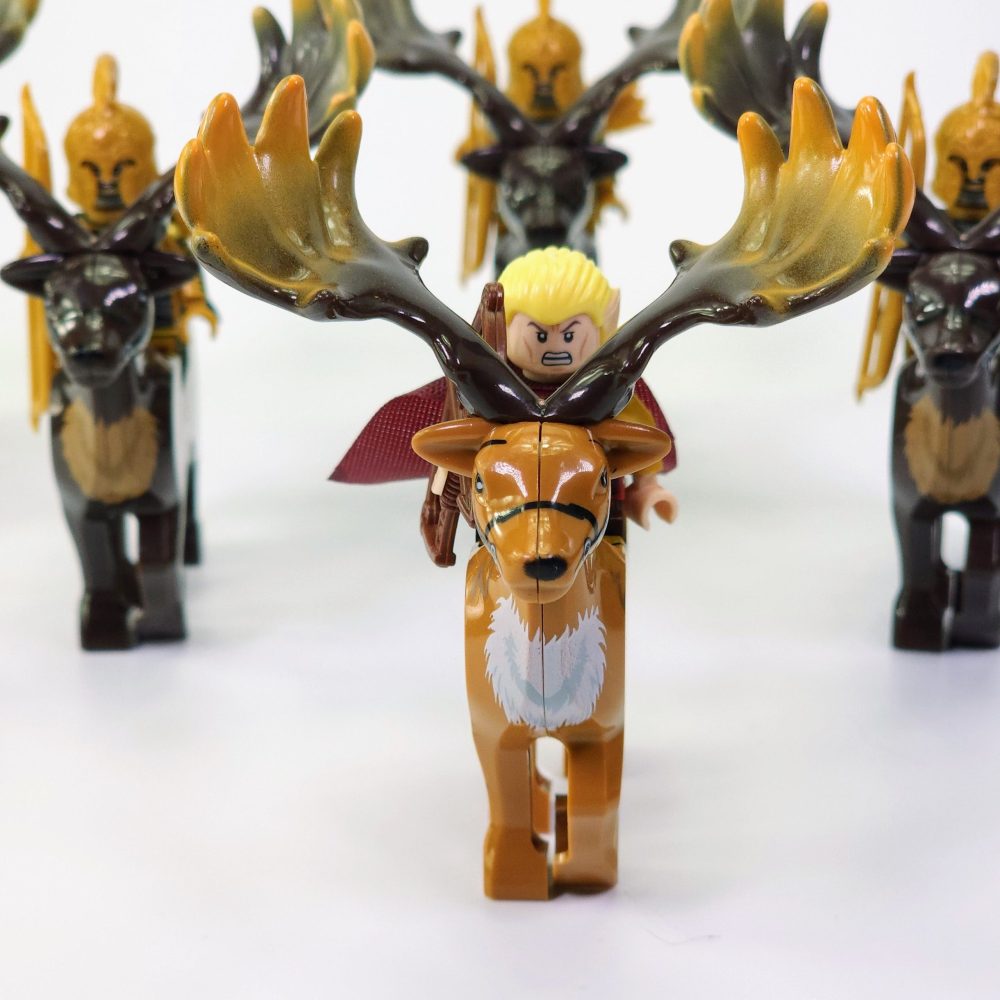 Lord the Rings High Elves on Elk Mount Block Figures Set 12pcs