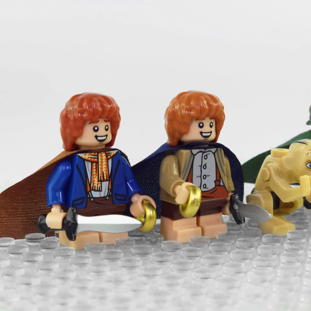 Lord the Rings Hobbits the Shire Frodo Sam Merry Pippin Gollum Block Figures