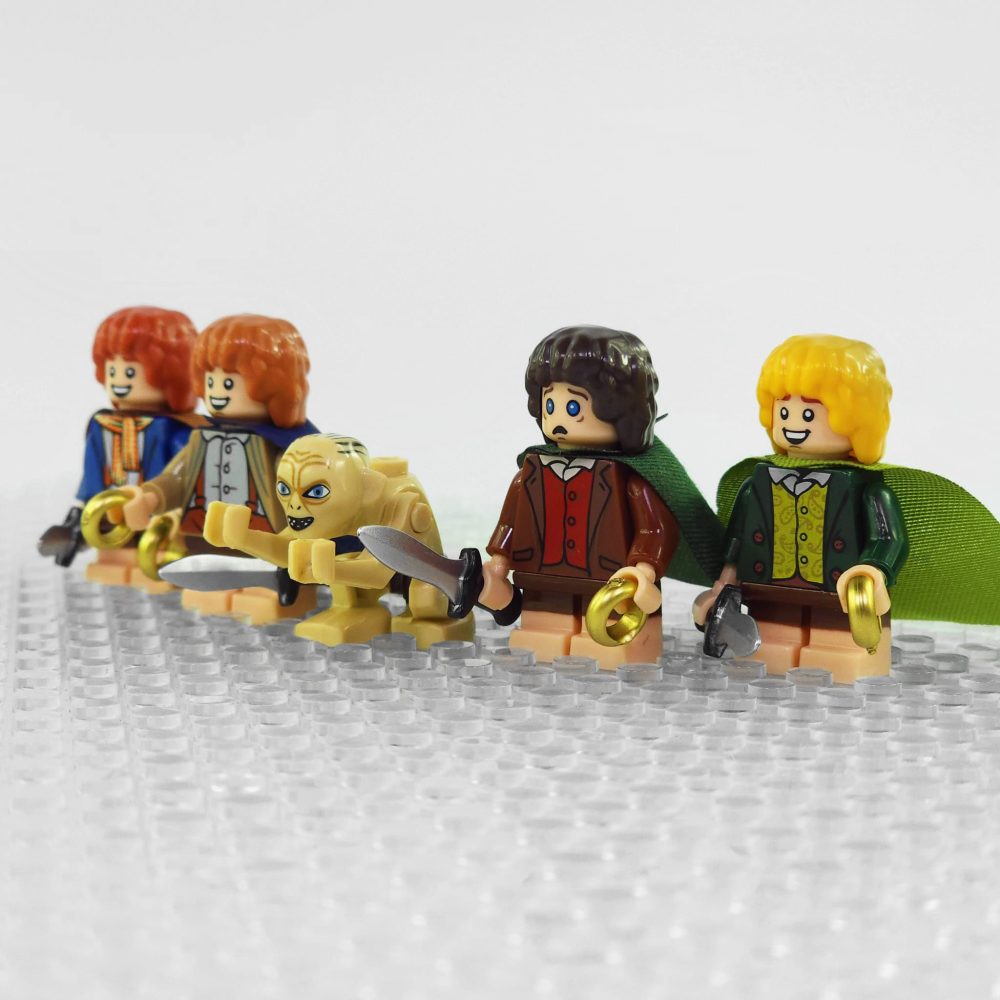 Lord the Rings Hobbits the Shire Frodo Sam Merry Pippin Gollum Block Figures