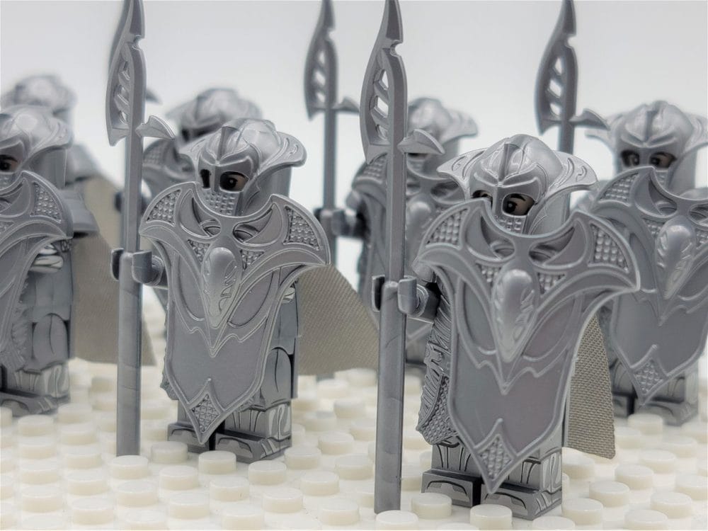 Lord the Rings Mirkwood Sentry Elves Spears Block Figures Set 10pcs