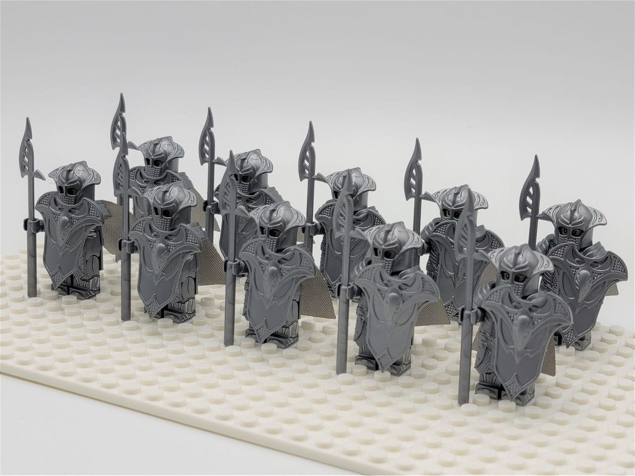 Lord the Rings Mirkwood Sentry Elves Spears Block Figures Set 10pcs