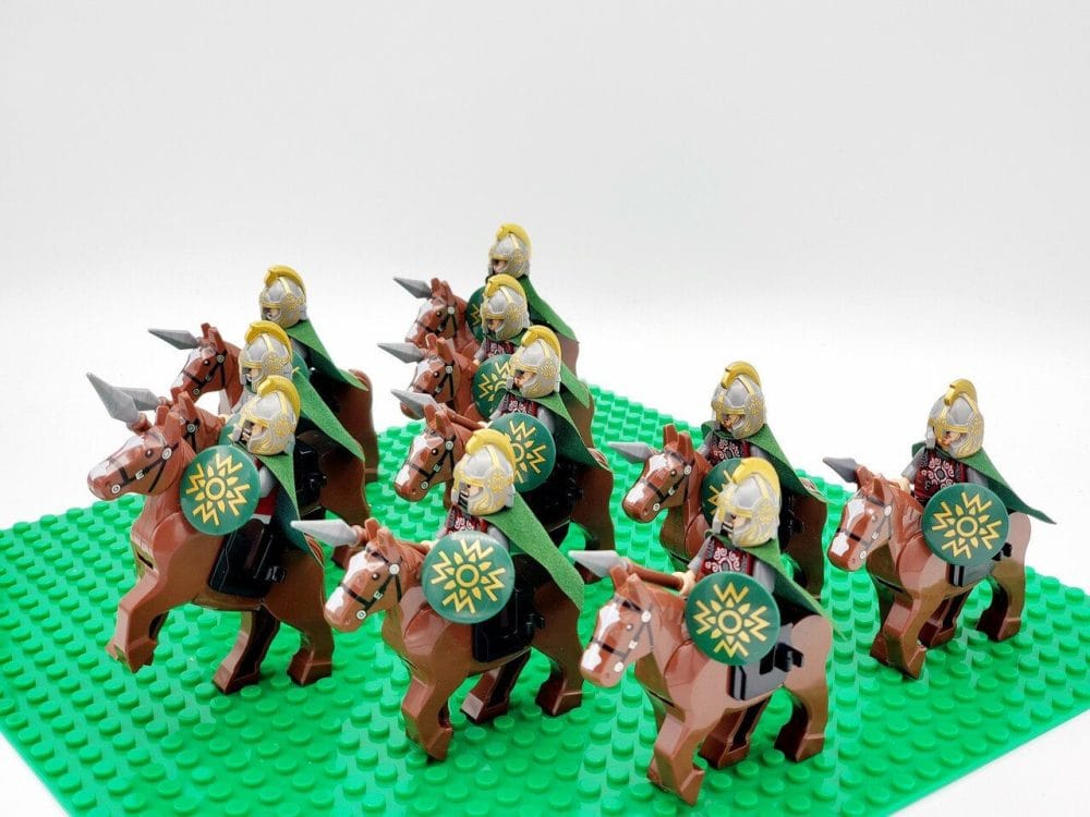 Lord the Rings Riders Rohan Rohirrim Block Figures Set