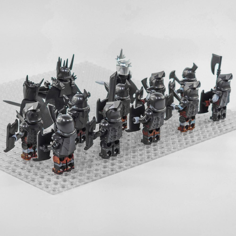 Lord the Rings Sauron Witch King and Mordor Orcs Block Figures Set 13pcs