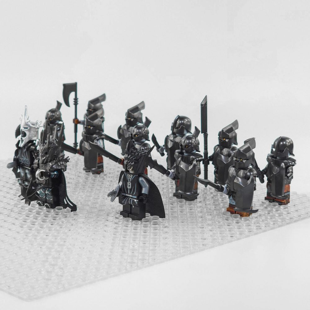 Lord the Rings Sauron Witch King and Mordor Orcs Block Figures Set 13pcs