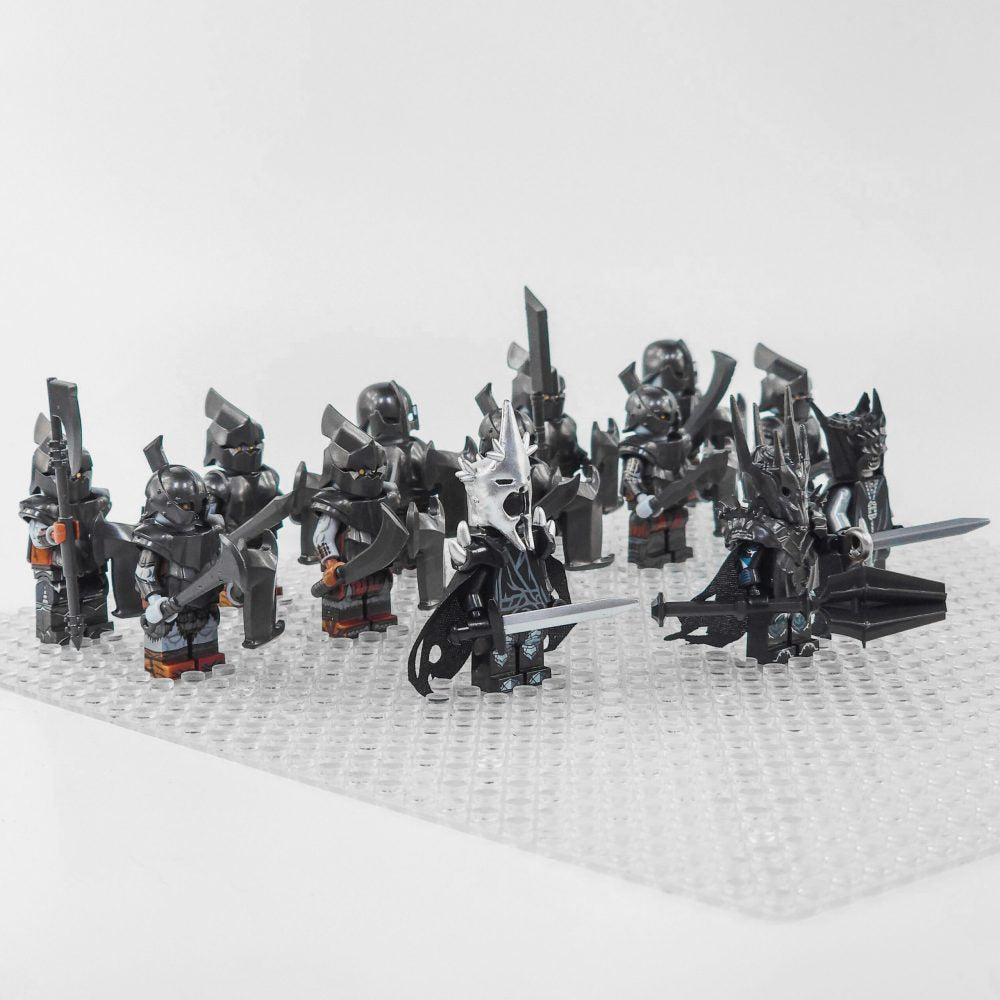 Lord the Rings Sauron Witch King and Mordor Orcs Block Figures Set 13pcs