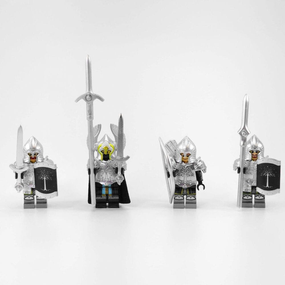 Lord the Rings Soldiers Gondor Spears Block Figures Set 5pcs