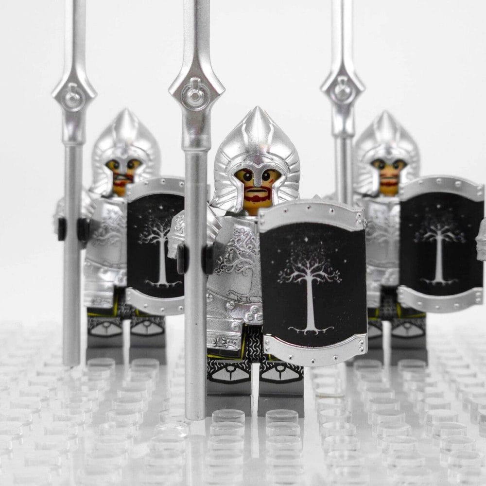 Lord the Rings Soldiers Gondor Spears Block Figures Set 5pcs