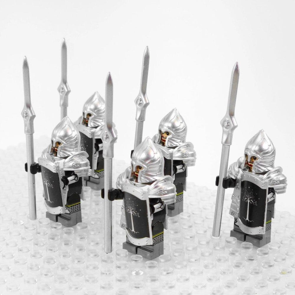 Lord the Rings Soldiers Gondor Spears Block Figures Set 5pcs