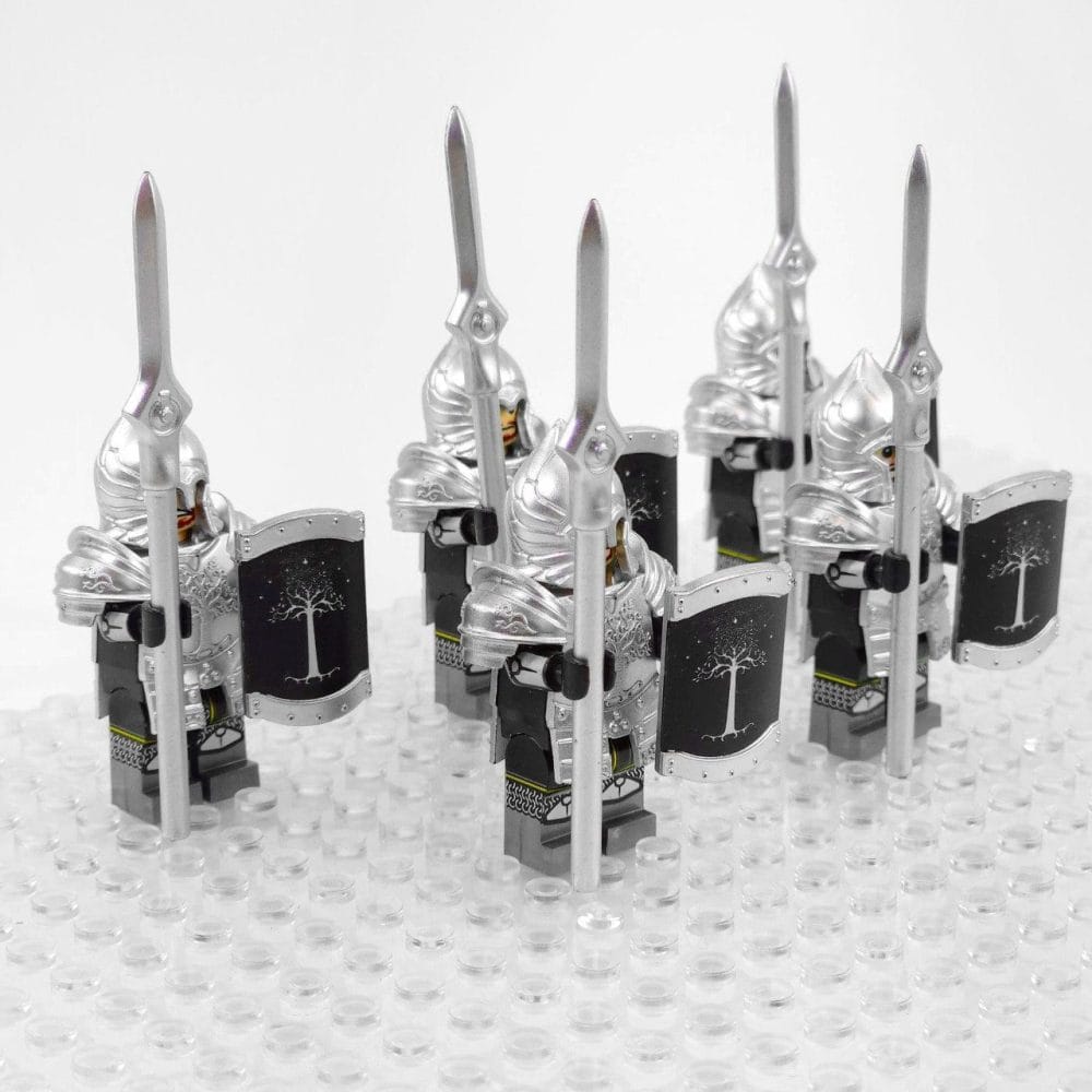 Lord the Rings Soldiers Gondor Spears Block Figures Set 5pcs
