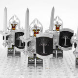 Lord the Rings Soldiers Gondor Swords Block Figures Set 5pcs