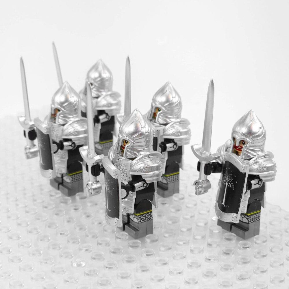 Lord the Rings Soldiers Gondor Swords Block Figures Set 5pcs