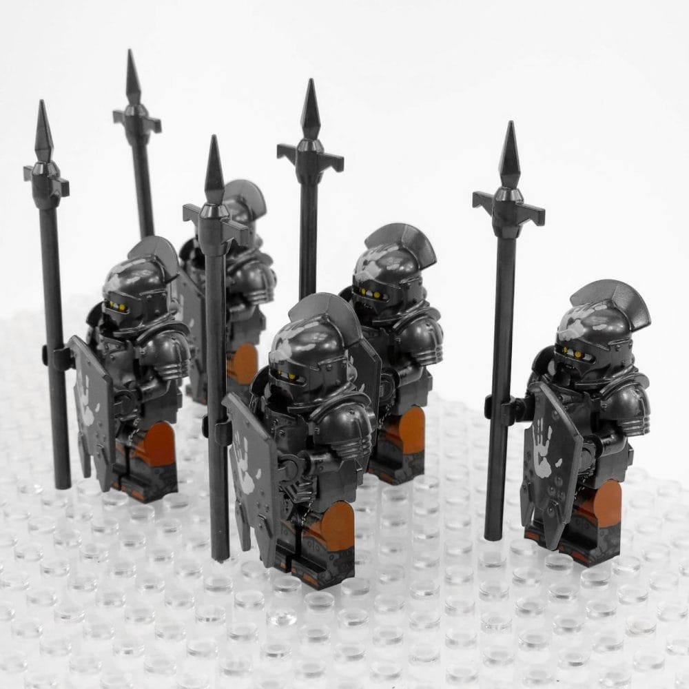 Lord the Rings Uruk-Hai Halberd Spears Infantry Block Figures Set 5pcs