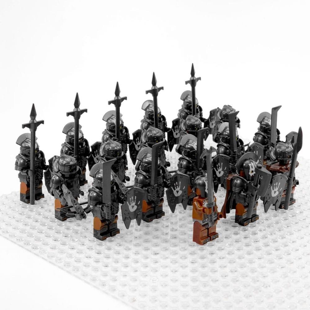Lord the Rings Uruk-Hai Heavy Infantry Block Figures Set 18pcs