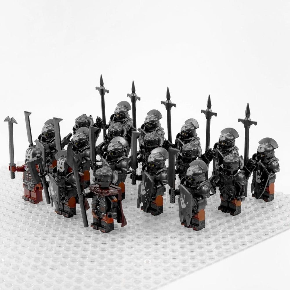 Lord the Rings Uruk-Hai Heavy Infantry Block Figures Set 18pcs