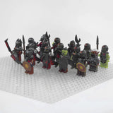 Lord the Rings Uruk-Hai Orcs and Goblins Block Figures Set 16pcs